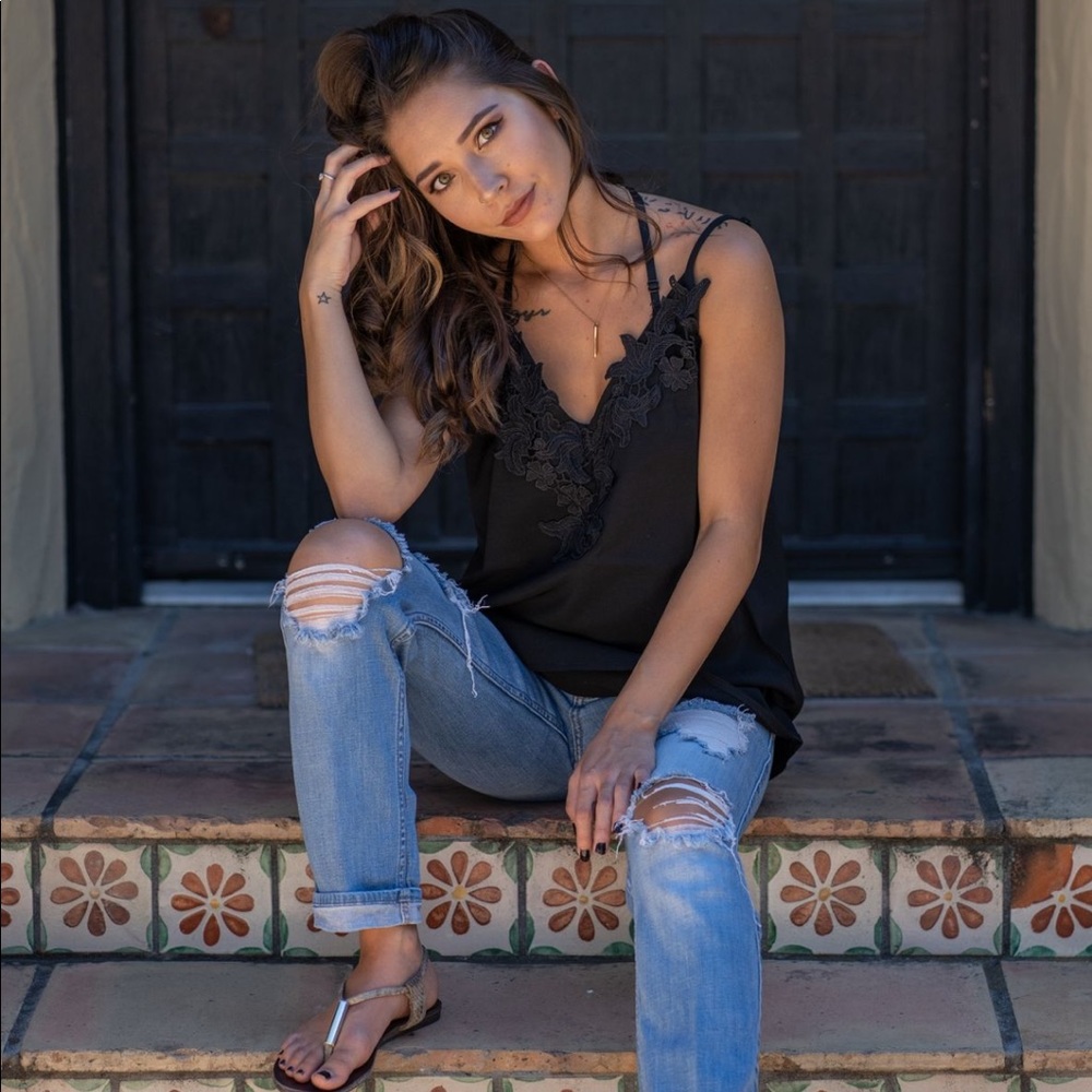 Black Lace Cami Top